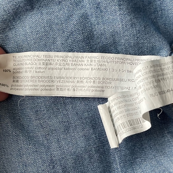 ZARA Denimwear Embroidered Crop Shirt - Picture 8 of 8